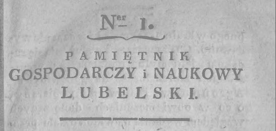 „Pamiętnik Gospodarczy i Naukowy Lubelski” (1817)